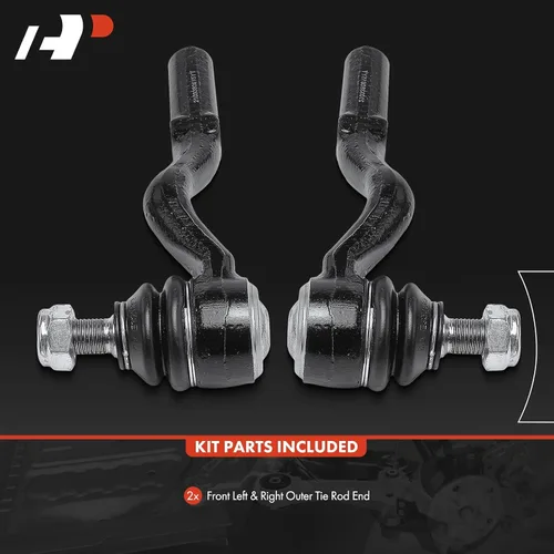 Vista 2 de A-Premium 2 extremos de barra de acoplamiento exteriores delanteros, compatibles con Mercedes-Benz E300 1996-1999, E320 1996-2003, E420 1997, E430