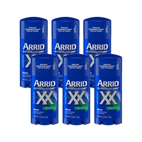 Vista 4 de Arrid XX Extra Extra Dry Desodorante antitranspirante sólido, Cool Shower, 2.6 onzas, paquete de 6