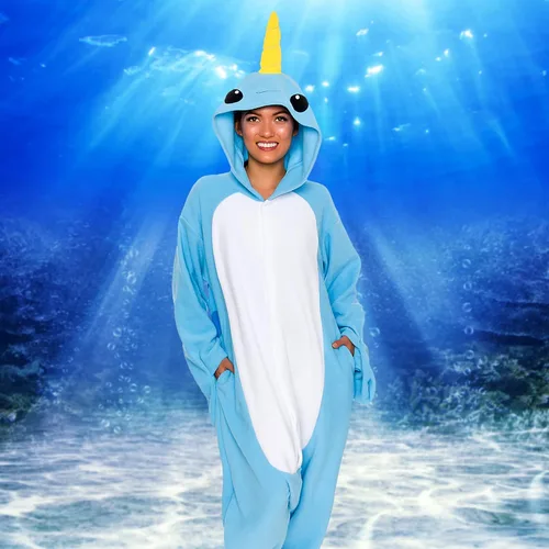 Vista 2 de Adult Onesie Halloween Costume - Animal and Sea Creature - Plush One Piece Cosplay Suit for Adults, Women and Men FUNZIEZ!