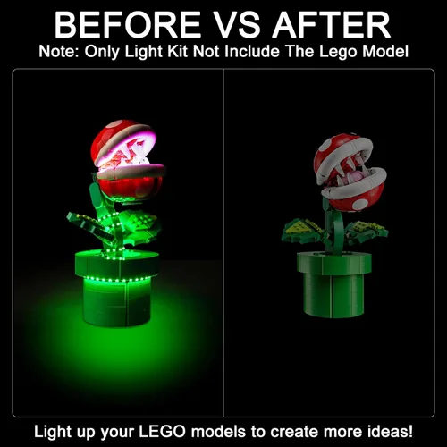 Vista 2 de Kit de luz LED mejorado para Lego Piranha Plant Building Set, compatible con LEGO 71426, divertida idea de regalo para adultos (modelo no incluido)