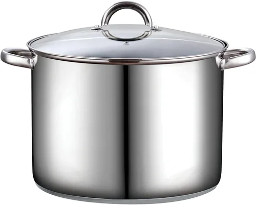 Vista 18 de Cook N Home Olla de acero inoxidable de 3 cuartos de galón, olla pequeña con tapa de vidrio, olla básica para saucier, asas de silicona que se
