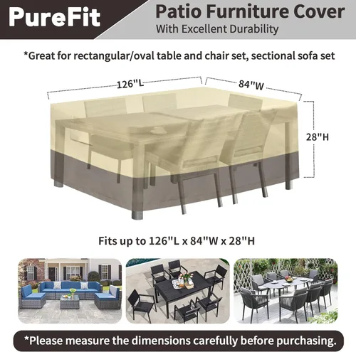 Vista 2 de PureFit - Fundas para muebles de patio 100% impermeables 650D para exteriores