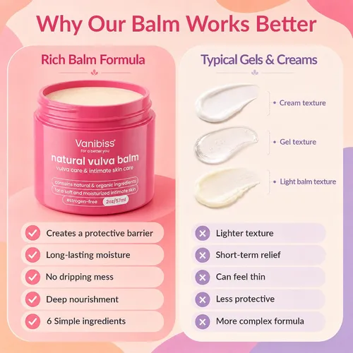Vista 4 de Vanibiss Natural Vulva Balm - Crema Vulva y crema hidratante tópica para el cuidado de la piel tierna, alivia la sequedad, picazón, rozaduras