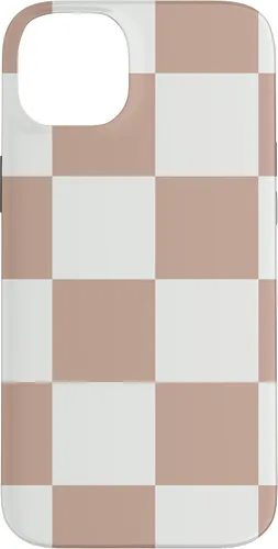 Vista 15 de Brown and White Classic Checkered Big Checkerboard Case for iPhone 17