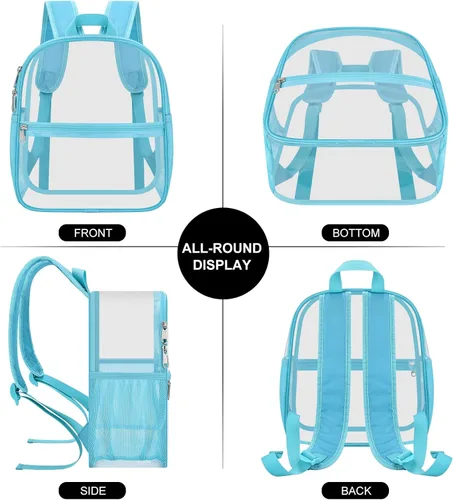 Vista 6 de Mochila transparente USPECLARE aprobada para estadio 12×6×12, Bolso transparente resistente al agua para eventos de estadio, conciertos, trabajo