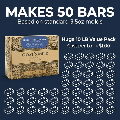 Vista 5 de Base de jabón de leche de cabra de 10 LBS Kit de suministros para derretir y verter para hacer jabón - Sin SLS/SLES y PEG Ingredientes orgánicos