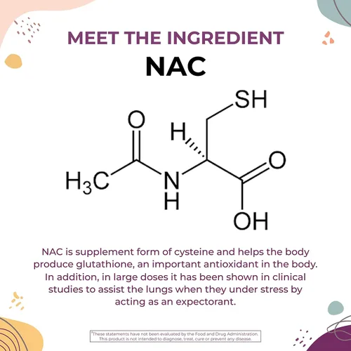 Vista 6 de Body Kitchen Mega NAC (N-acetil cisteína) 600 mg con quercetina, apoya la salud respiratoria y la función inmune y promueve la desintoxicación