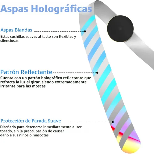 Vista 4 de Ventiladores Repelentes de Moscas para Mesas Recargables para Interiores y Exteriores para Mantener las Moscas Alejadas, Spinner de Mesa con Aspas