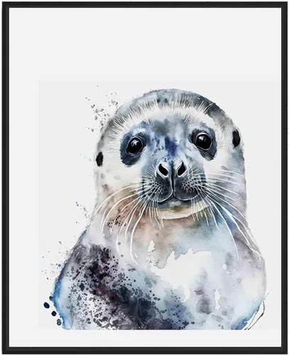 Vista 7 de WIldlife - Póster impreso de pez pescador, impresiones abstractas de animales de acuarela, obras de arte de naturaleza para sala de estar