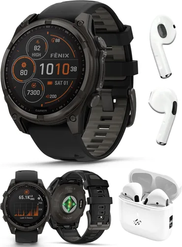 Vista 22 de PlayBetter Garmin Fenix 8 AMOLED (1.7", Plata/Whitestone) Reloj inteligente multideportivo GPS con pantalla táctil de 1.3” y auriculares