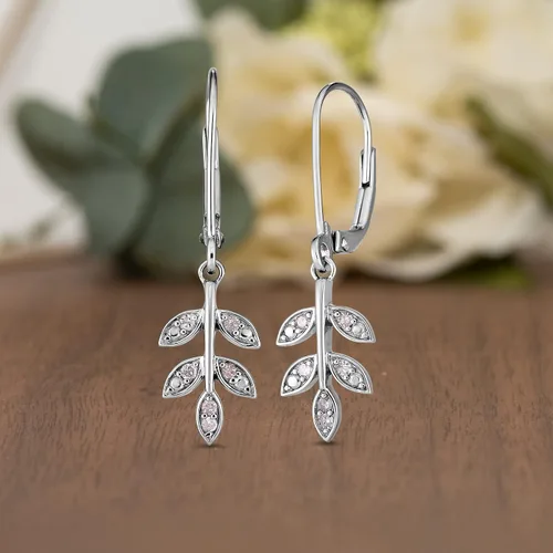Vista 3 de Natalia Drake Aretes colgantes de diamantes de 110 quilates para mujer en plata de ley 925 chapada en rodio, Metal precioso., Diamante
