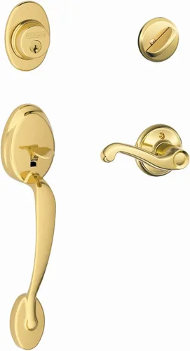 Vista 27 de SCHLAGE - Manija de cilindro único Plymouth y picaporte Flair para mano izquierda, bronce envejecido (F60 PLY 716 FLA LH)