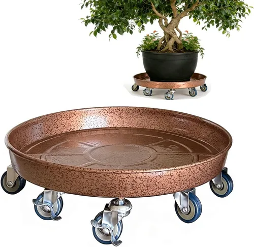 Vista 8 de SIAMO Carrito de plantas resistente de 14 pulgadas (capacidad de 400 libras), ruedas giratorias con cerradura antiarañazos, platillo rodante