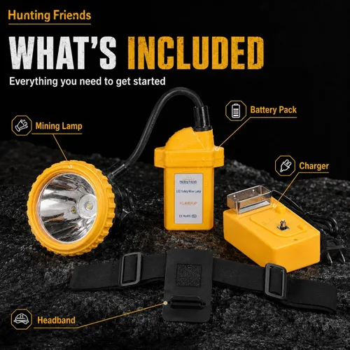 Vista 8 de Faro LED recargable de alta luminosidad para minería – Lámpara de casquillo de casco duro impermeable súper brillante, faro subterráneo a prueba