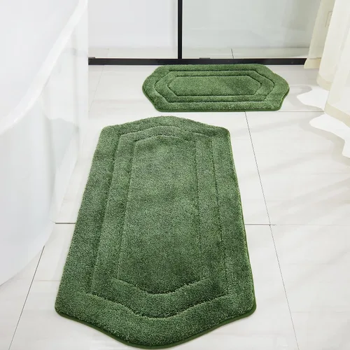 Vista 53 de COSY HOMEER Alfombras de Baño Extra Gruesas para Baño - Juegos de Alfombras Antideslizantes de Lino de Baño Suave Felpa 100% Poliéster Fuerte Sala