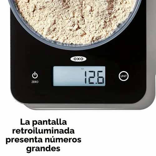 Vista 4 de OXO Good Grips - Báscula de vidrio para alimentos de todos los días, 5 kg/11 lb