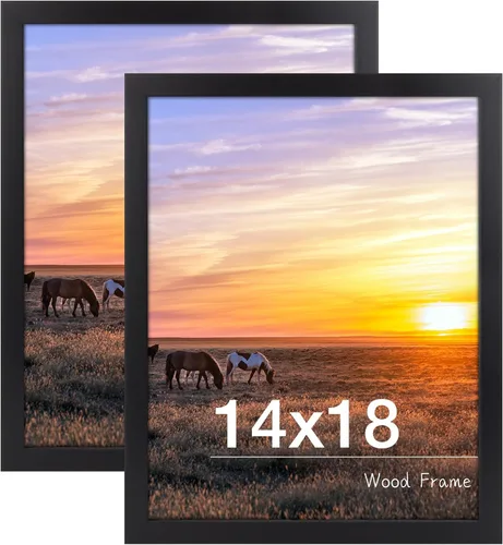 Vista 17 de Golden State Art, Marco de fotos de 8 x 24 pulgadas, madera maciza negra con vidrio templado, marco de 8 x 24 pulgadas para pared de galería
