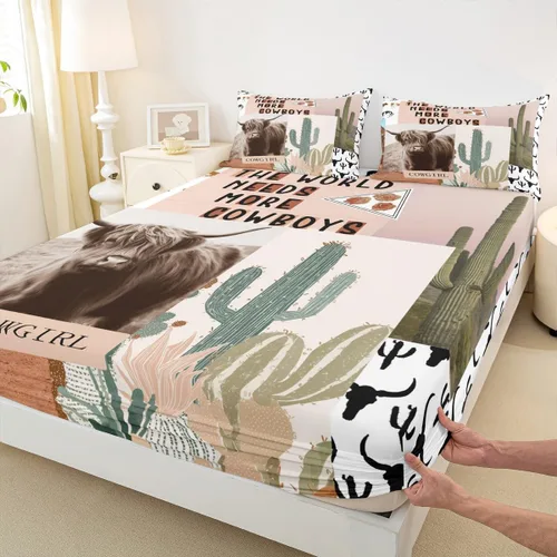 Vista 31 de Sábana bajera ajustable con estampado de leopardo, tamaño individual, juego de ropa de cama rústica con rayas de piel de cebra, decoración