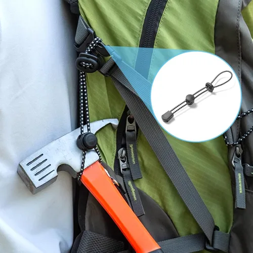 Vista 5 de NIIIYTYB Mochila con soporte para bastón de trekking ajustable, cordón elástico para carcaj, correas elásticas para mochileros, escalada