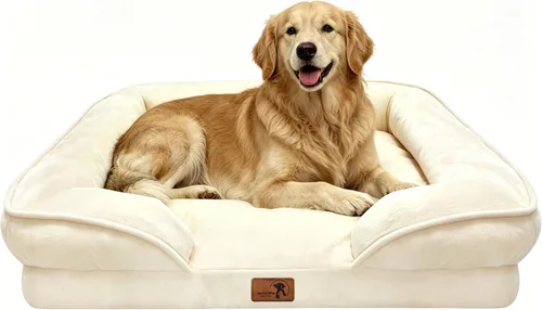 Vista 22 de Spotted Play Cama ortopédica para perros con lados, sofá cama para perros pequeños, sofá cama de espuma de apoyo para mascotas con funda extraíble