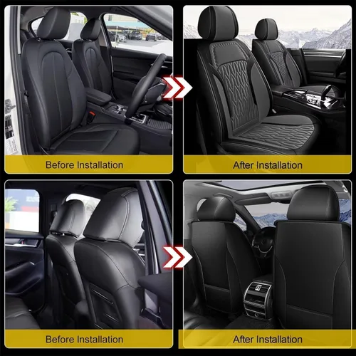 Vista 5 de AOMSAZTO Funda de asiento delantero compatible con GMC Canyon 2015-2025, protector de cojín de asiento de automóvil, fundas de asiento impermeable