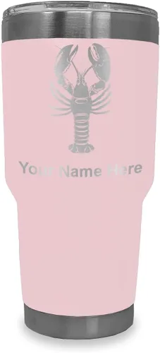 Vista 12 de LaserGram Vaso aislado al vacío de 20 onzas, langosta, grabado personalizado incluido (negro)