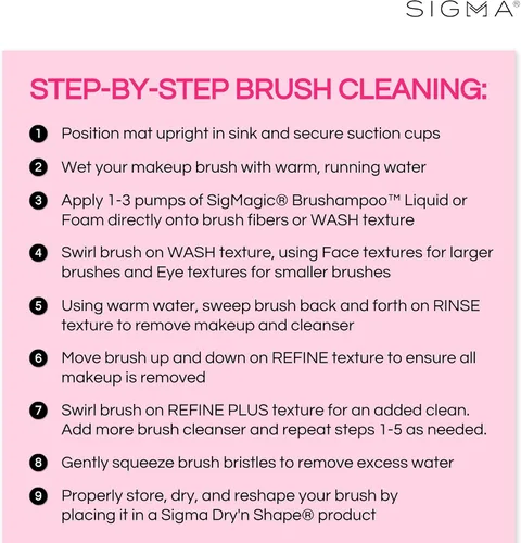 Vista 12 de Sigma Beauty Sigma Spa Express - Tapete de limpieza para mujer, color rosa, talla única