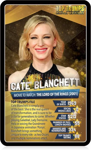 Vista 4 de Top Trumps Juego de cartas Top 30 Estrellas de Cine – Juegos familiares para niños y adultos – Juegos de aprendizaje – Juegos de cartas para niños