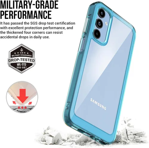 Vista 2 de Funda para teléfono Samsung Galaxy-A15-5G: Cubierta de teléfono a prueba de golpes de grado militar con protector de pantalla de vidrio templado