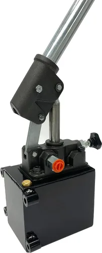 Vista 4 de Bomba manual hidráulica de acción simple con tanque de 1 QTs - Bomba hidráulica manual con válvula de cambio - 1.5 CID, 3600 PSI, bomba manual