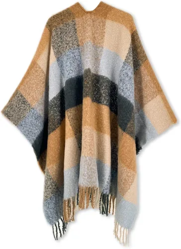 Vista 2 de Moss Rose Chal de viaje para mujer, capa tipo poncho de frente abierto para otoño e invierno