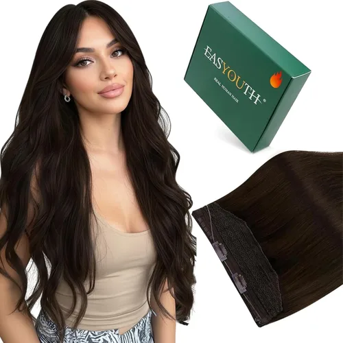 Vista 132 de Easyouth Extensión de cabello humano rubio con cola de caballo, extensiones de cabello humano rubio dorado con reflejos rubios, extensiones