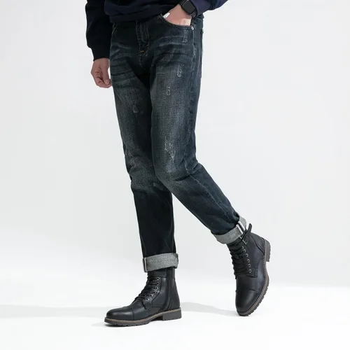 Vista 8 de Vostey Botas para hombre, botas casuales de motocicleta para hombre, botas chukka impermeables para hombre