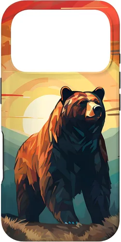 Vista 29 de Funda para iPhone 11 Bear Retro Sunset Forest Spirit Animal