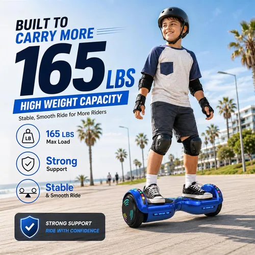 Vista 6 de HOVERSTAR Hoverboard para niños de 7 a 12 años y adolescentes, LED