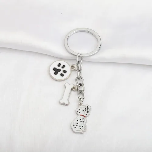 Vista 6 de FUSTMW Regalos para perros dálmatas llavero y llavero para amantes y propietarios dálmatas