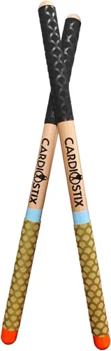 Vista 9 de CardioStix Baquetas de cardio de madera de nogal americano con peso de 4.5 onzas por juego (1 par) con empuñaduras negras Batería, fitness, clase