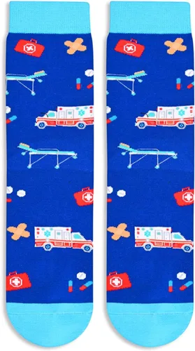 Vista 4 de Zmart Calcetines divertidos unisex EMT profesor abogado jefe, regalos divertidos EMT profesor abogado jefe tener un buen día regalos