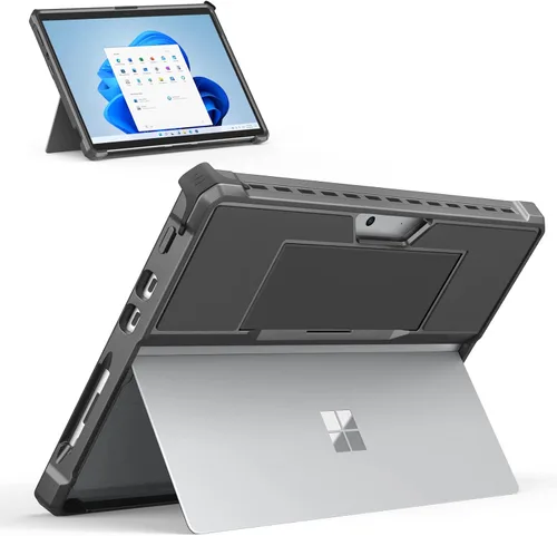 Vista 8 de MoKo Funda compatible con tablet Microsoft Surface Pro 8 de 13 pulgadas con pantalla táctil 2021, funda protectora resistente todo en uno con correa