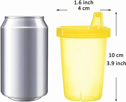 Vista 2 de Youngever Paquete de 7 vasos para bebés y niños pequeños, color rosa