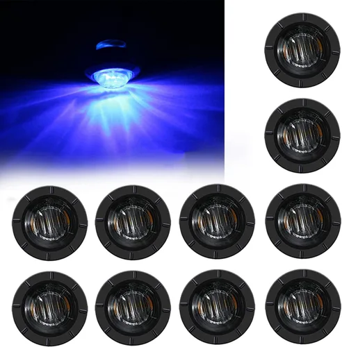 Vista 10 de Luz LED Purishion de 10 x 3/4 pulgadas. Luz redonda para faro delantero y trasero, luz indicadora para camión, coche, remolque, furgoneta, caravana