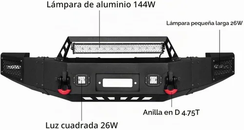 Vista 6 de VIJAY Parachoques delantero y trasero para Chevy Silverado 1500 2007-2013 con placa de cabrestante y luces