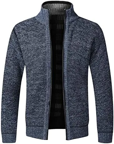 Vista 5 de Cardigan Men Sweaters Jackets Mens Knitted Sweatercoat Cardigan Sweater Coat Men