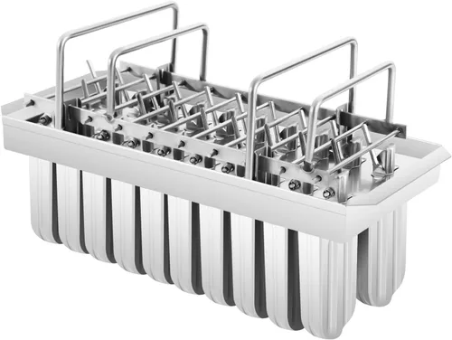 Vista 7 de 20 moldes para helados de acero inoxidable, moldes caseros para paletas de hielo con soporte, máquina reutilizable de congelación rápida, moldes