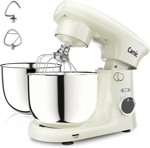 Vista 10 de Camic Batidora de pie, 4.2QT+5.3QT Mezclador eléctrico de dos tazones Negro