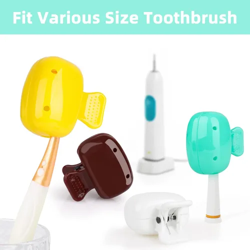 Vista 5 de Paquete de 4 fundas de cabeza de cepillo de dientes de viaje, protector de cepillo de dientes, estuche protector de cepillo de cepillo, estuche