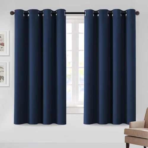 Vista 38 de MeilleMaison Cortinas opacas para dormitorio, con aislamiento térmico, oscurecimiento de habitación, cortinas insonorizadas para ventana, cortinas