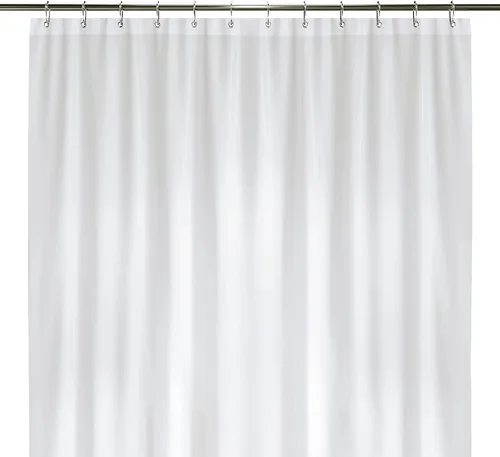 Vista 18 de LiBa - Cortina de ducha PEVA 10G, 72 x 72 pulgadas, transparente con 12 anillos