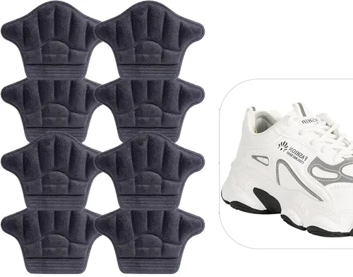 Vista 7 de Protectores de talón reutilizables para zapatos sueltos y botas demasiado grandes, almohadillas protectoras de talón autoadhesivas (4 negras)