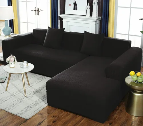 Vista 24 de Aedlcal Fundas para sofá, fundas para sofá modular, 2 piezas, fundas elásticas de jacquard para sofá, funda antideslizante en forma de L para sala